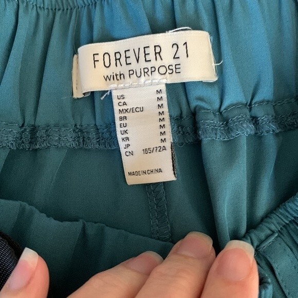 Forever 21 With Purpose Wind Breaker Jogger Pants Teal Blue Size Medium - Picture 6 of 9